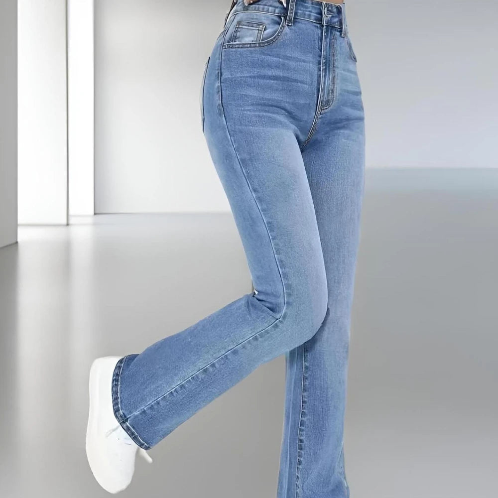 New women's hot jeans slimming European and American style casual versatile high waist washed Denim trousers for women